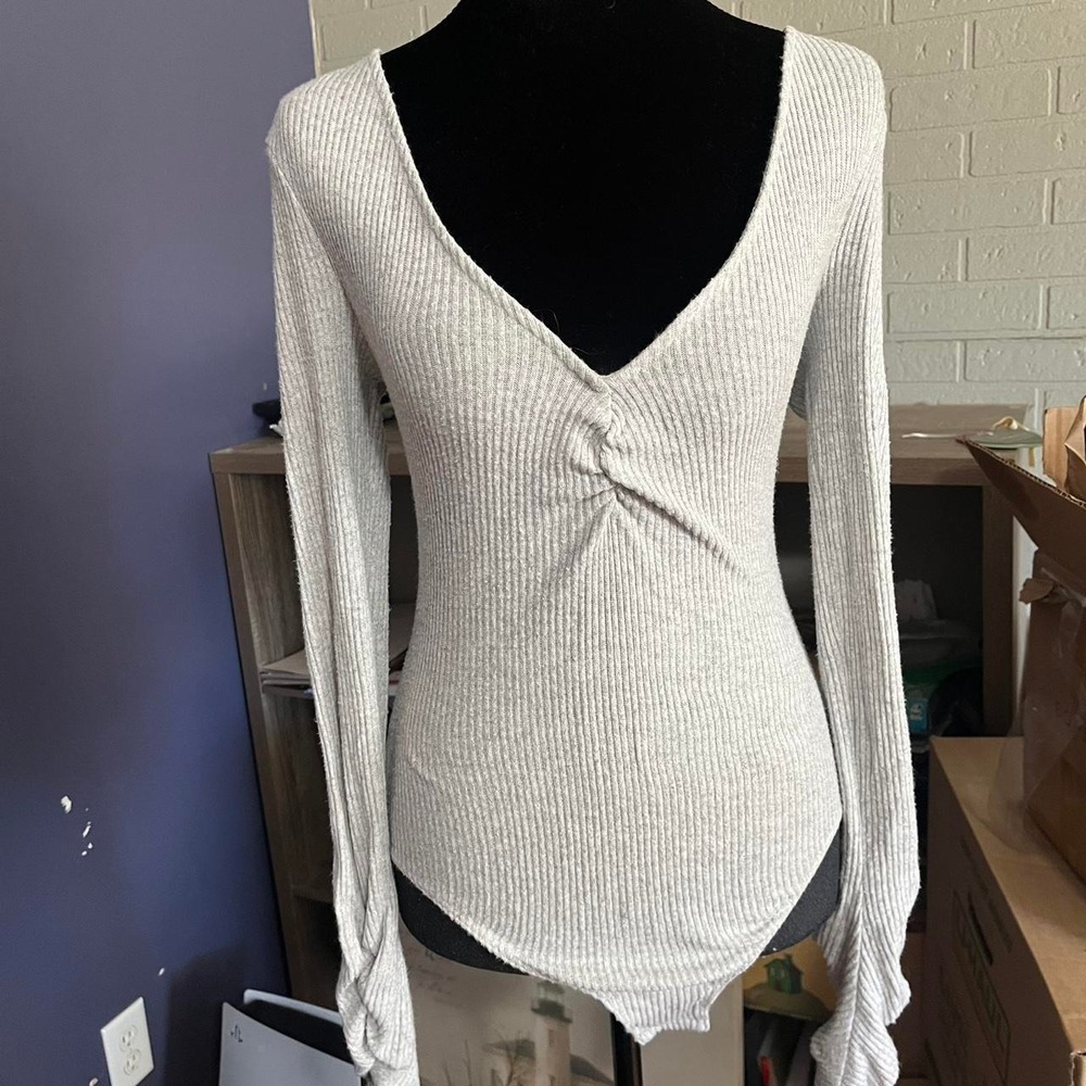 Free People Grey Bodysuit